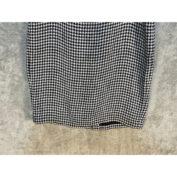 Ralph Lauren Pencil Skirt Size 10 Linen Silk Blend Navy Houndstooth Preppy Twee - Picture 3 of 7
